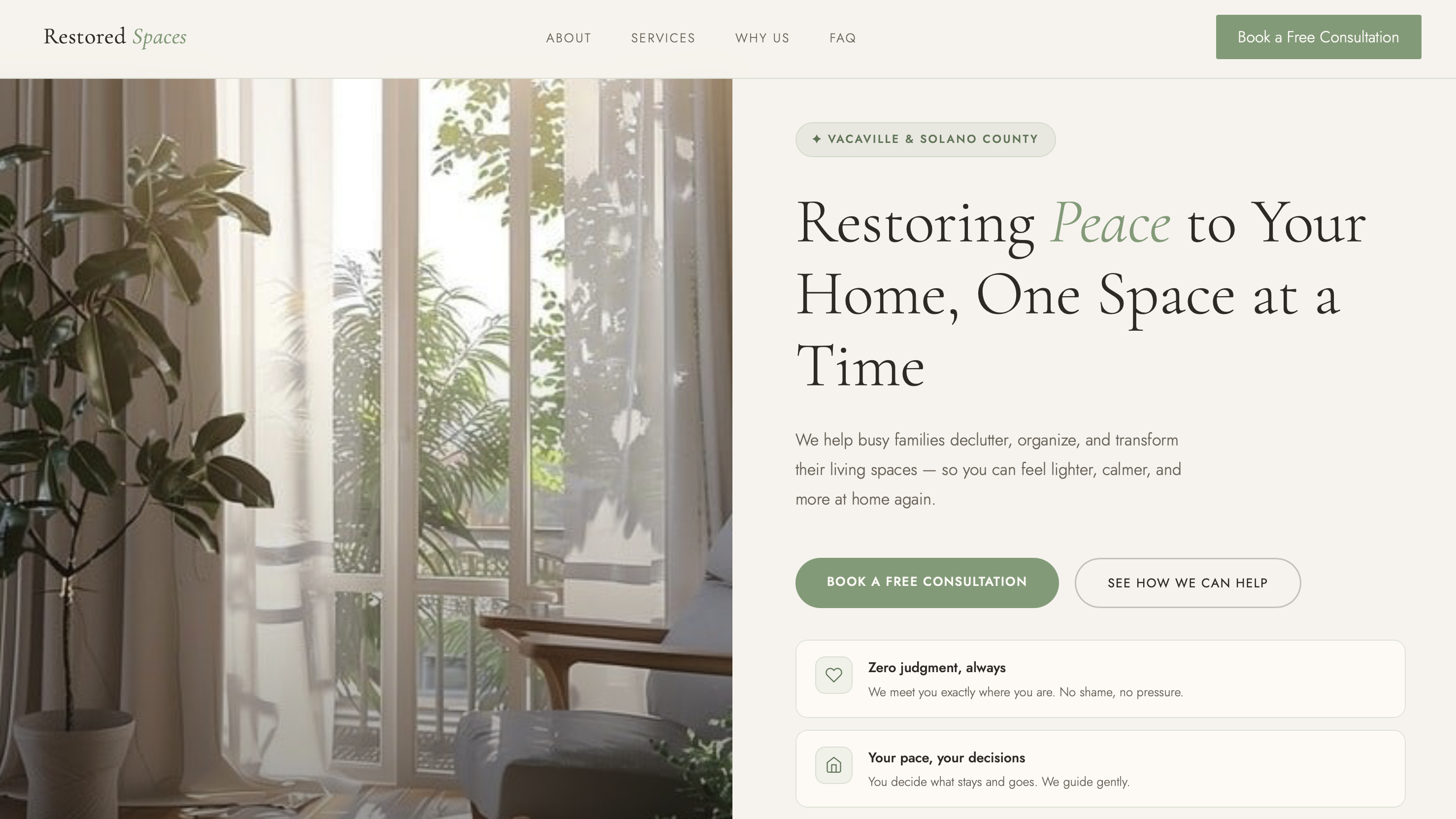Restored Spaces website